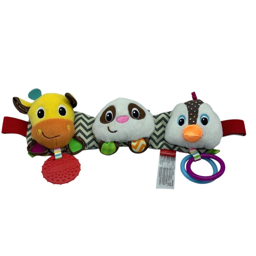 Infantino Baby Activity‎ Toy Giraffe Panda & Duck Plush Teether Rings 15”